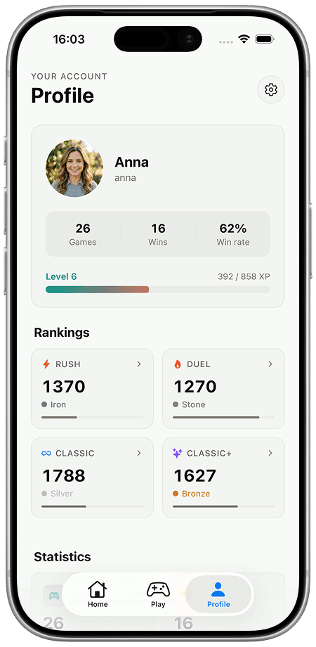 Serif profile screen
